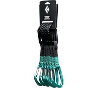 BLACK DIAMOND HotForge Hybrid Quickdraw Quickpack (paquete de 6, 12 cm) para escalada en roca, parte superior con cerradura y parte inferior de alambre, hueso de perro duradero, verde limpio