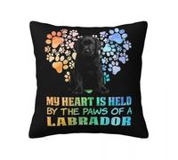 Black Dog My Heart Is Held By The Paws Of A Labrador Pop Teenage Movie 3D - Funda de almohada