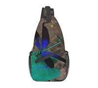Black Dragonfly Daisy Flower Sling Bag, Mochila de Hombro, Paquete de Pecho, Mochila Cruzada Informal para Hombres y Mujeres, Viajes de Senderismo