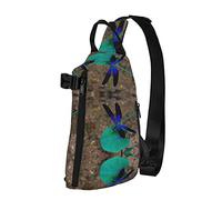 Black Dragonfly Lemon Slices Diagonalmente Sling Bag, Crossbody Sling Backpack Shoulder Chest Bag para Mujeres Hombres, Travel Hiking Daypack