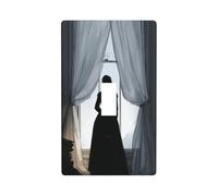 Black Dress Woman Standing by The Window Light Switch Cover Decorative Single Toggle 1 Gang Wall Plate for Kitchen Farmhouse Bedroom Bathroom Art Decor