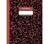 Black & Dusty Coral Marble Composition Notebook - Grid, 96 Pages, 7.5" × 9.25", Soft Matte Cover: Perfect for math, science, design projects, journaling, and daily planning