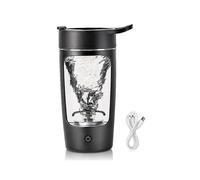 (Black)Electric Protein Shaker Cup 650ml Auto Shake Mixer Coffee Bottle Powder Blender Mug 1pc
