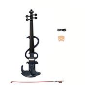 Black Electric Violin 4/4 Tamaño Completo Silent Violin Wood Con Estuche De Violín Violín