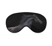 Black Elegance - Antifaz para dormir al galope de caballo árabe con correa ajustable, cómoda y suave, ayuda para dormir, antifaz que bloquea la luz