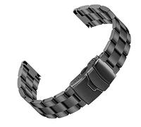 Black Engineer - Correa de acero inoxidable de liberación rápida de 20 mm para hombres y mujeres, pulsera sólida atornillada, doble cerraduras, hebilla de buceador