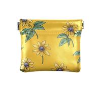 Black - Eyed Susan - Monederos de cuero bicolor para mujer, práctico estuche para cosméticos para niñas, mujeres y mujeres