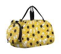 Black-eyed Susan Simple Line Art Valentinesnes - Bolsa de lona para niños con compartimento para zapatos, gran capacidad, bolsa de fin de semana para viajes, deportes, fitness y entrenamiento