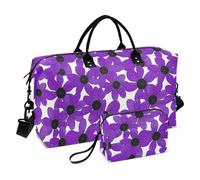 Black-Eyed Susan Simple Line Art Valentinesnes - Bolsa decorativa para fin de semana con correa ajustable para entrenamiento, 2 piezas, color morado