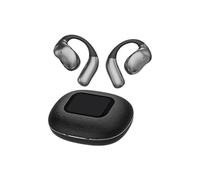 (Black) Factory LCD full color touch screen Bluetooth headphones YJ33 open ear leather