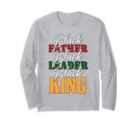 Black Father Leader Juneteenth King Melanin Men Father's Day Manga Larga