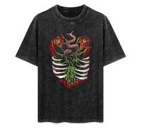 Black Finn Bálor The Demon King Heart T-Shirt Printed tee Graphic Top for Men Black Shirt S