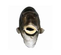 Black Fish Mask Latex Animal Head Mask Gray Fish Costume Headwear Masquerade Party Adult