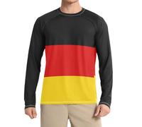 Black Flag Germany - Camiseta de protección solar para hombre, elástica, holgada, manga larga, protección solar UPF 50+ para exteriores, Bandera Alemania, XX-Large
