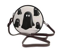 Black Flying Ghosts - Bolso cruzado redondo de piel para mujer
