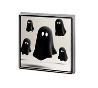 Black Flying Ghosts - Broches y alfileres unisex cuadrados ligeros para solapa, joyería para ropa, chal y sombrero