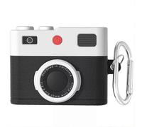 (Black) for AirPods 4th Generation Case, Retro 3D Camera Protective Silicone Skin Cover