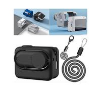 (black) For Insta360 GO 3 Protective Case, Soft Silicone Skin Case Anti-Scratch Protective Cover for Insta360 GO 3 with Wristband & Strap