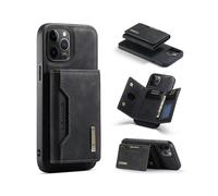 (Black) For iPhone 12 Pro Max DG.MING M2 Series 3-Fold Multi Card Bag + Magnetic Back Cover Shockproof Case with Wallet & Holder Function(Brown)