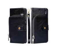 (Black) For ZTE Axon 30 Pro 5G Zipper Bag PU + TPU Horizontal Flip Leather Case with Holder & Card Slot & Wallet & Lanyard