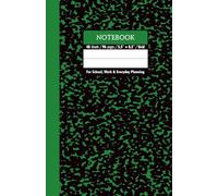 Black & Forest Green Marble School Notebook - Grid, 96 Pages, 5.5" x 8.5", Soft Matte Cover: For schoolwork, math, science, creative projects, and daily planning