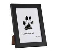(Black)Framed Ink Paw Print with Engraving Meaningful Pet Keepsake Picture Frame Kit Great Present Idea