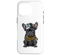 Black Frenchie como piloto Bulldog francés Negro Carcasa para iPhone 16 Pro