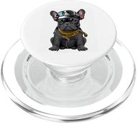 Black Frenchie como piloto Bulldog francés Negro PopSockets PopGrip para MagSafe