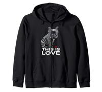 Black Frenchie This Is Love Dog French Bulldog Amante Sudadera con Capucha