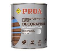 Lasur protector para madera exterior. Transparente. 750 ML. Cuida y protege la madera con acabado natural. Satinado. Proa.