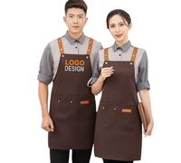Black Friday Deals Delantales bordados personalizados con bolsillos, 12 opciones de color, 30 fuentes, 24 colores, delantal de chef personalizado para hombres y mujeres, café, 29In * 26In