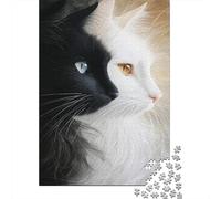 Black Gato and White Gato Puzzle De 1000 Piezas Animales Rompecabezas Adultos De 1000 Piezas Juego Hobby 1000pcs (75x50cm)