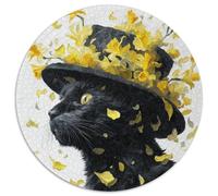 Black Gato in The Hat -Narcisos Rompecabezas Puzzle,1000pcs (67.5x67.5cm) Adulto Juego EduGatoivo Decoración del Hogar