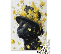 Black Gato in The Hat -NarcisosRompecabezas De 1000 Piezas para Adultos, Juegos De Desafío para Niños, Regalos70x50cm/1000pcs