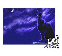 Black Gato Puzzle De 1000 Piezas Animal Rompecabezas Hombres Y Mujeres De Madera para Adultos Decoracion Entretenimento 1000pcs (75x50cm)