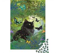 Black Gato Puzzle De 1000 Piezas Animales Rompecabezas Adultos De 1000 Piezas Decoracion Hobby 1000pcs (75x50cm)