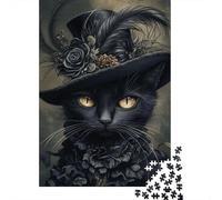 Black Gato Puzzle De 1000 Piezas Animales Rompecabezas Adultos De 1000 Piezas Juego Hobby 1000pcs (75x50cm)