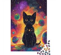 Black Gato Puzzle De 1000 Piezas Animales Rompecabezas Adultos De 1000 Piezas Obra De Arte Entretenimiento Creativo 1000pcs (75x50cm)
