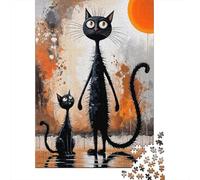 Black Gato Puzzle De 1000 Piezas Interesante Rompecabezas para Adultos De 1000 Piezas Decoracion Regalo 1000pcs (75x50cm)