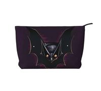 Black Ghost Bat - Bolsa de maquillaje de pana versátil con cremallera para uso diario y organizador de capacidad de viaje, Black, Talla única