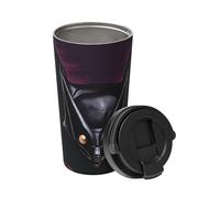 Black Ghost Bat lleva una taza de café aislada. Elegante termo de 500 ml que mantiene las bebidas calientes durante horas, perfecto para café, té y mucho más.