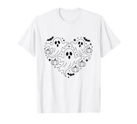 Black Ghost Heart Pumpkin Witch Halloween Party Camiseta