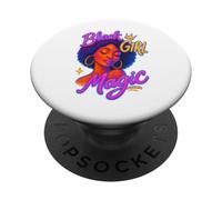 Black Girl Afro Magic Melanina Empoderamiento Reina PopSockets PopGrip Adhesivo