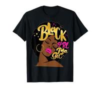 Black Girl Magic Gifts Afro Diva Hot Pink Lips Melanin Queen Camiseta