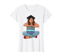 Black Girl Magic - Gorra de graduación para Mujer, melanina Camiseta gráfica económica, Mujer, Blanco, S