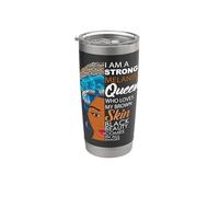 Black Girl Magic Soy Afro Melanin Queen del Mes de la Historia Negra Vaso térmico de acero inoxidable de doble pared