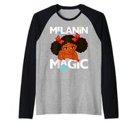 Black Girl Melanin Magic Toddler Brown Girly Girl Toddler Camiseta Manga Raglan