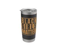 Black Girls Matter Black Girl Magic Melanin Queen Vaso térmico de acero inoxidable de doble pared