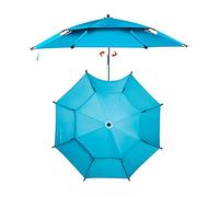 Black Glue Beach Φ2.2m Waterproof Sunscreen Parasol, Tiltable Folding Umbrella, Garden, Balcony, Swimming Pool, Outdoor Blue, Essential for Fishing
