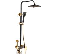 Black Gold Bathroom Shower faucets Retro 8 Inch Head Big Rain Golden Bath Shower Set Mixer Tap Antique